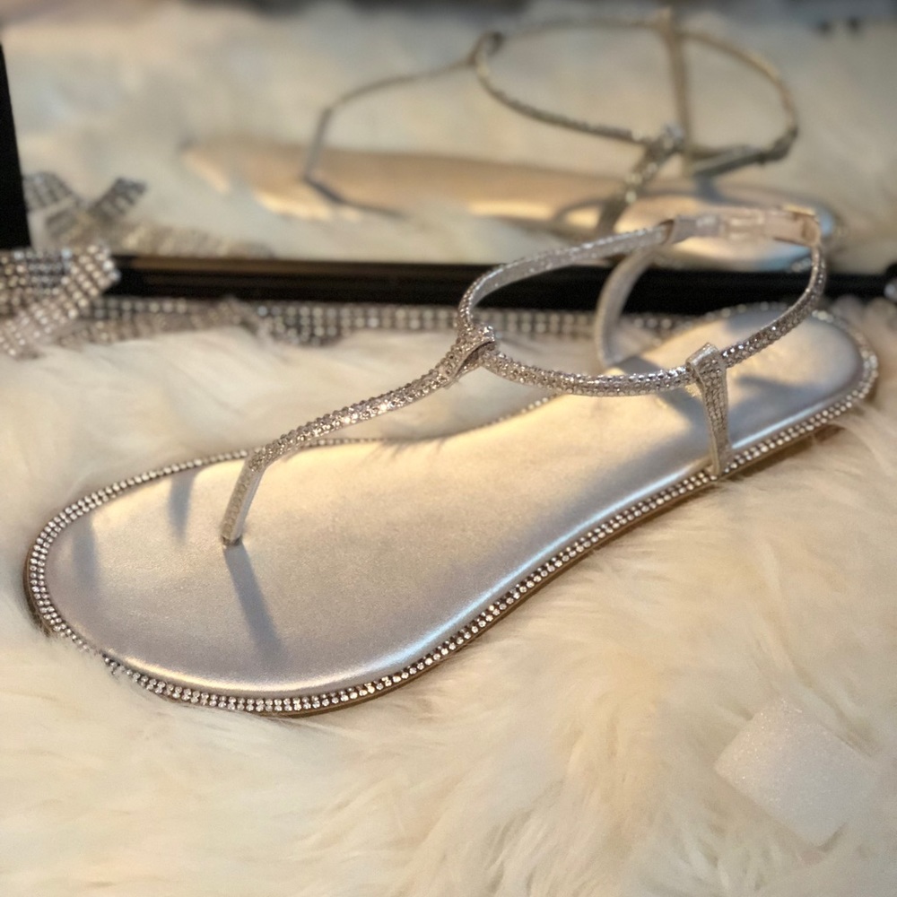 Silver Rhinestone Sandals